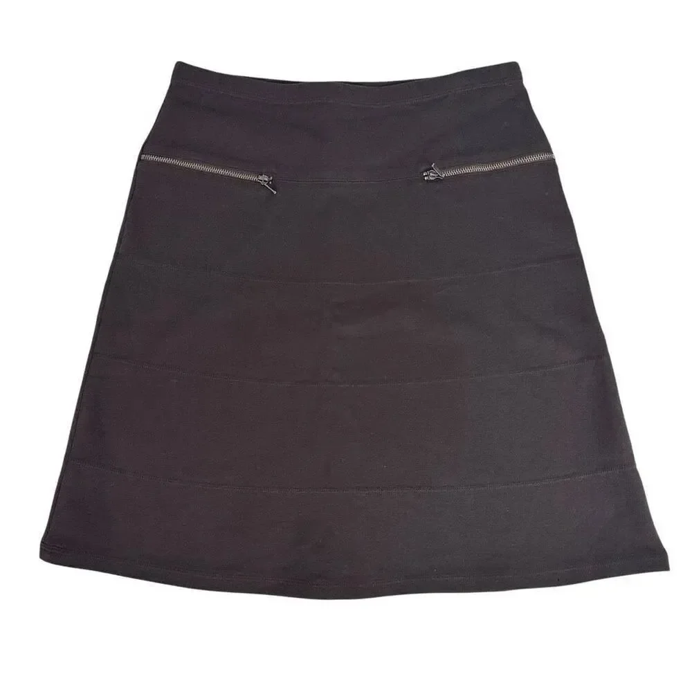 Athleta Small Brown Strata Skirt With Front Zip Pockets